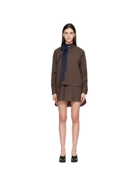 sacai Brown Suiting Minidress