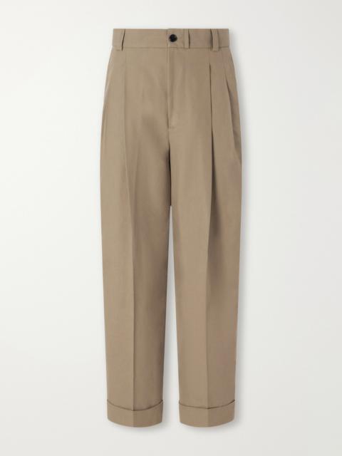 MARGARET HOWELL Straight-Leg Pleated Cotton-Drill Trousers