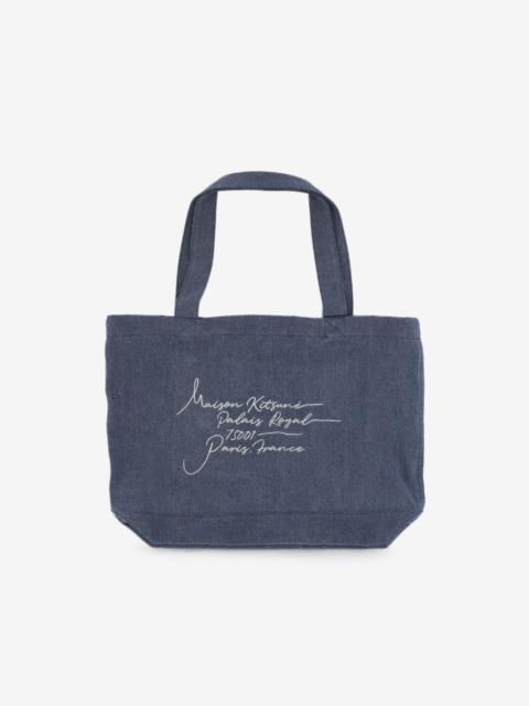 Maison Kitsuné logo denim tote bag