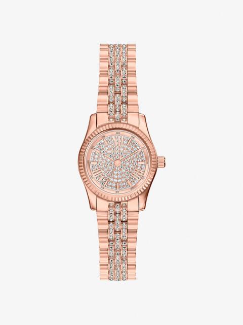 MICHAEL KORS Petite Lexington Pavé Rose Gold-Tone Watch