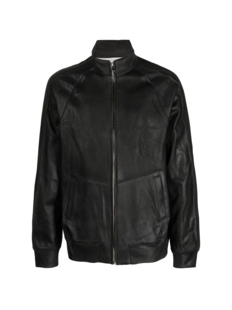 high-neck zipped bomber jacket