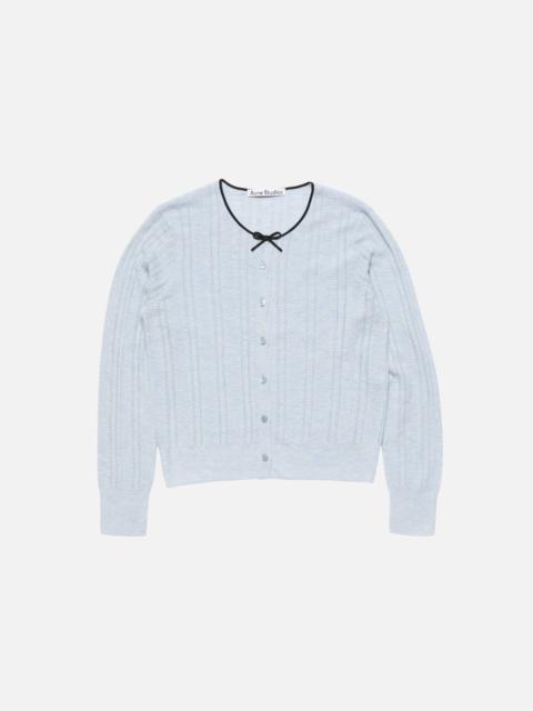 Acne Studios Silk cardigan with bow - Light blue