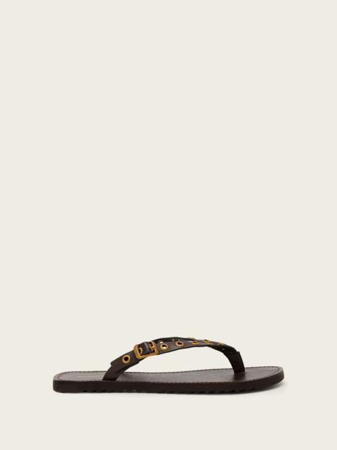 ALLSAINTS SYDNEY EYELET LEATHER SANDALS