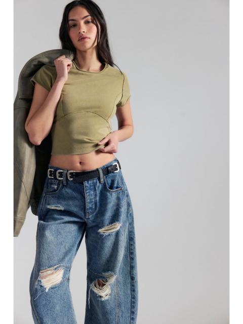 FREE PEOPLE We The Free Protagonist Cropped Cap Sleeve Tee