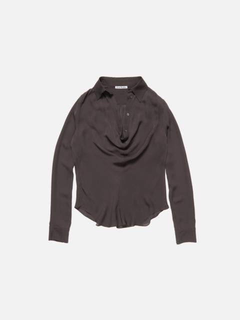 Acne Studios Silk blouse with cowl neck - Graphite grey