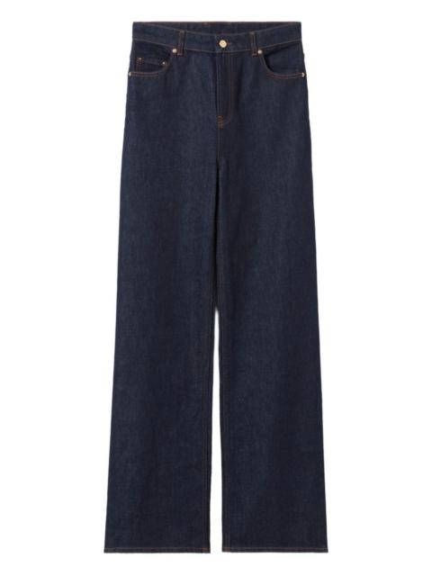 Claudie Pierlot straight-leg leather-patch jeans