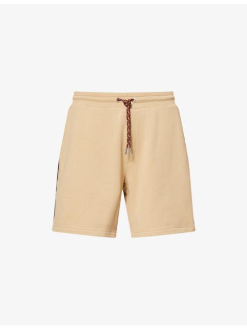 Moncler Logo-Patch Striped-Panel Cotton Shorts