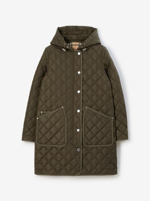 Burberry Diamond Quilted Nylon Hooded Coat