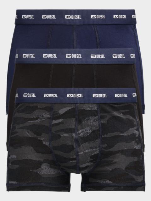 Diesel Men's Damien Logo Waistband 3-Pack Boxer Briefs