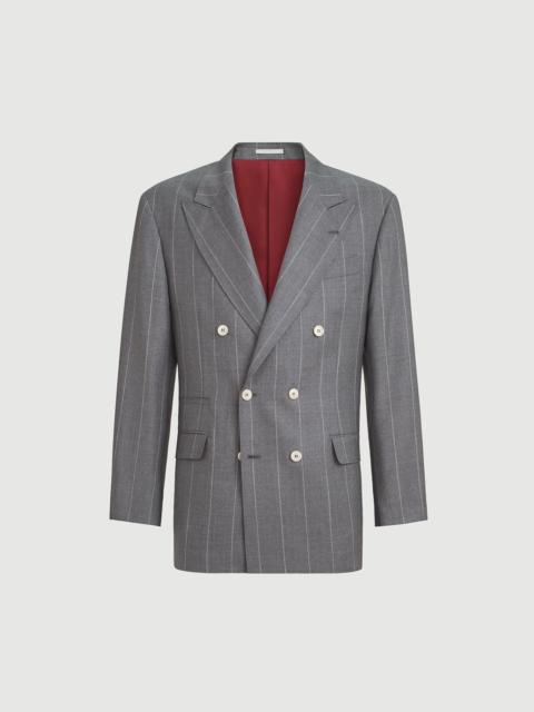 Brunello Cucinelli Virgin wool chalk stripe one-and-a-half breasted Tailor blazer