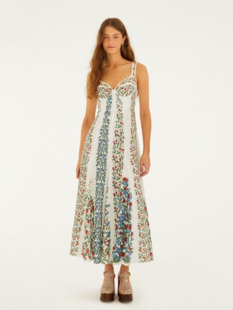 FARM RIO Off-White Fruit Beauty Lenzing Ecovero Euroflax Maxi Dress