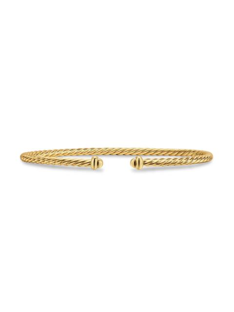 DAVID YURMAN Women's Micro Cablespira Flex Bracelet in 18K Yellow Gold, 2.6MM - Gold