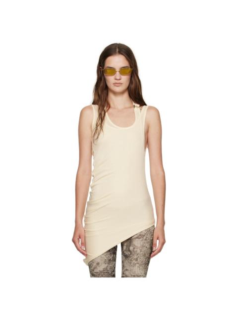 Jean Paul Gaultier Off-White Ribbed Twisted Double Layer Piercing Tank Top