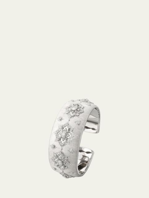 Buccellati Opera High Jewelry 18K White Gold Diamond Cuff Bracelet, 2.5cm
