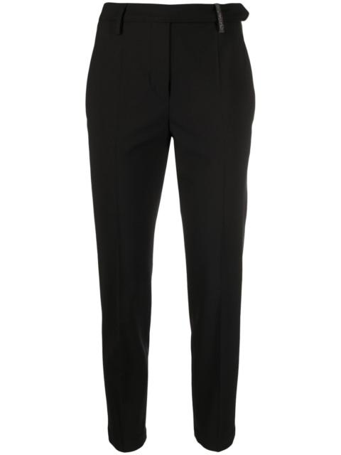 high-waisted cropped trousers