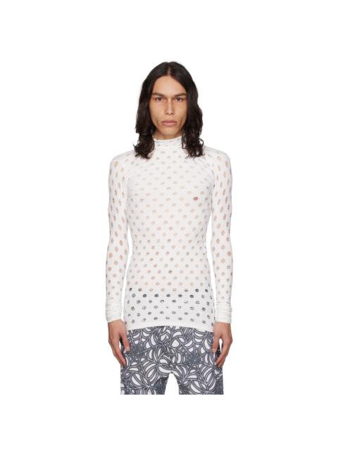 MAISIE WILEN White Perforated Turtleneck