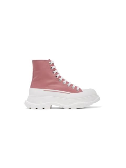 Pink Satin Tread Slick Boots