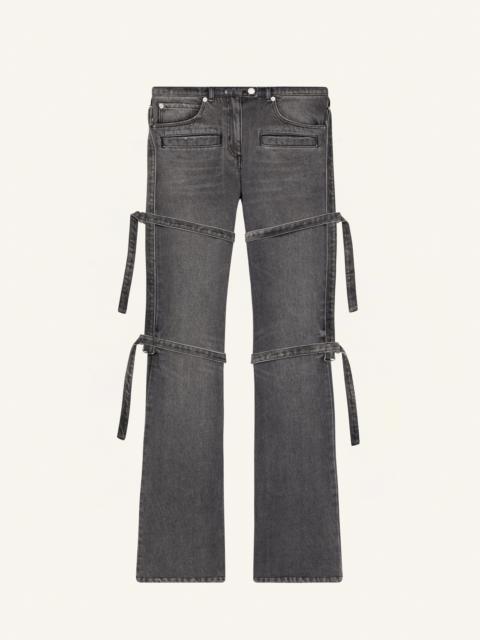 courrèges PANTS MULTI-STRAPS STONE DENIM