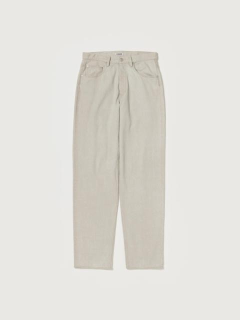 AURALEE FADED HARD TWIST BROWN DENIM WIDE PANTS