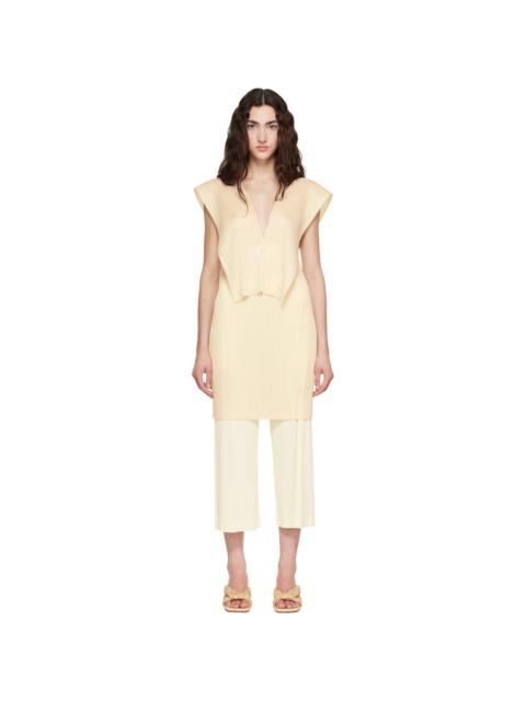 Pleats Please Issey Miyake Beige Lucid Pleats Top