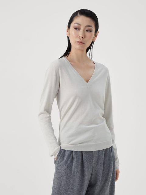 Cashmere and silk sparkling lightweight sweater
