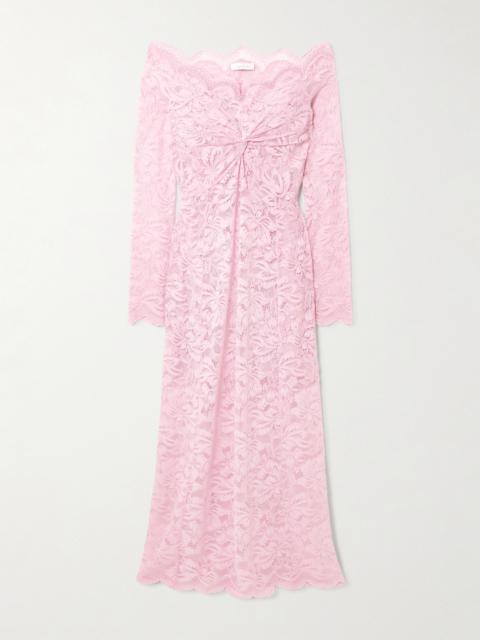 rabanne Off-the-shoulder Stretch-lace Midi Dress
