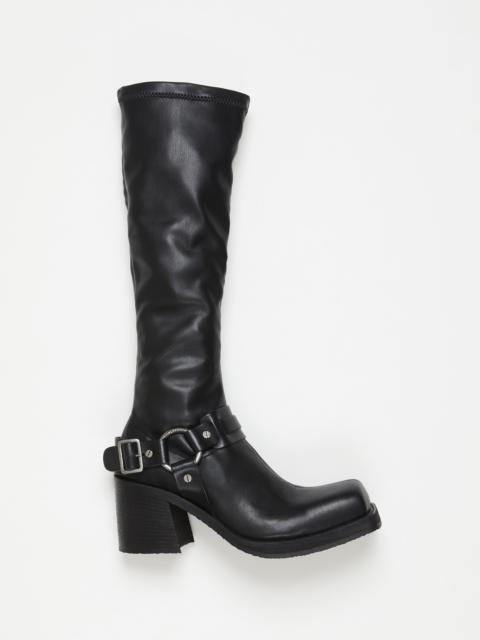 Pull-on buckle boots - Black