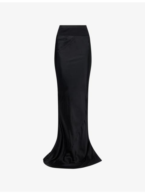 Rick Owens Coda Slim Long Satin Maxi Skirt