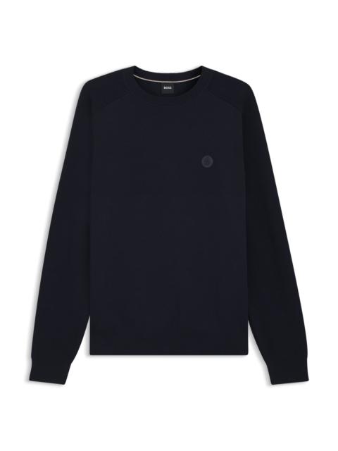 BOSS COTTON SWEATER WITH DOUBLE B MONOGRAM