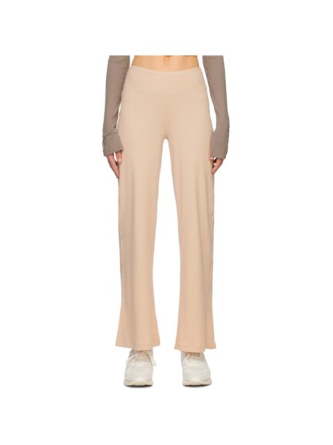 Beige Embroidered Lounge Pants