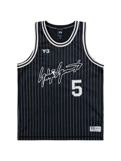Y-3 striped sleeveless basketball jersey