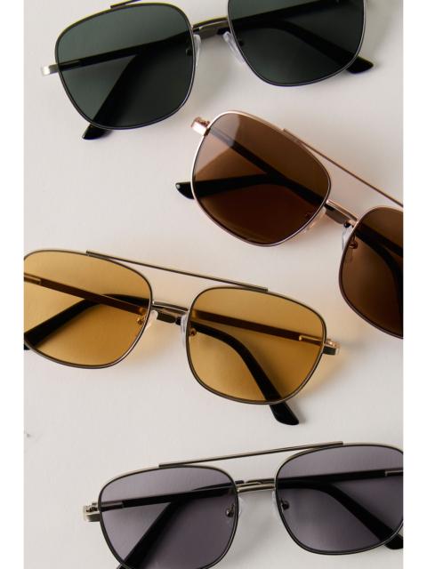 FREE PEOPLE Brooks Metal Aviator Sunglasses