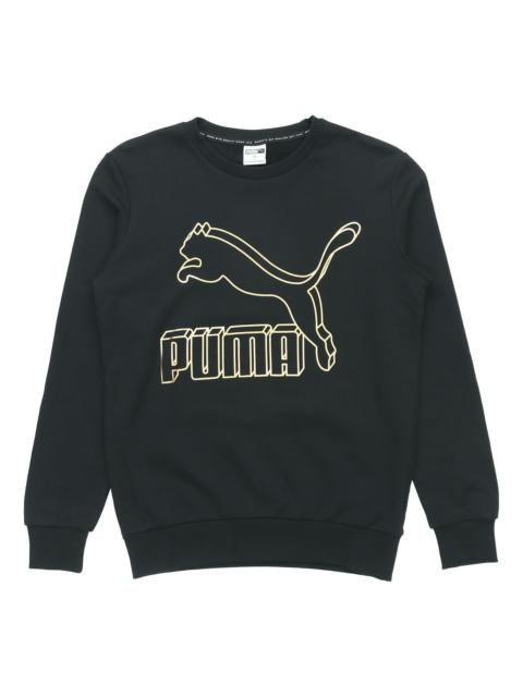 PUMA PUMA Classics logo Sweater 'Black Yellow' 595892-56