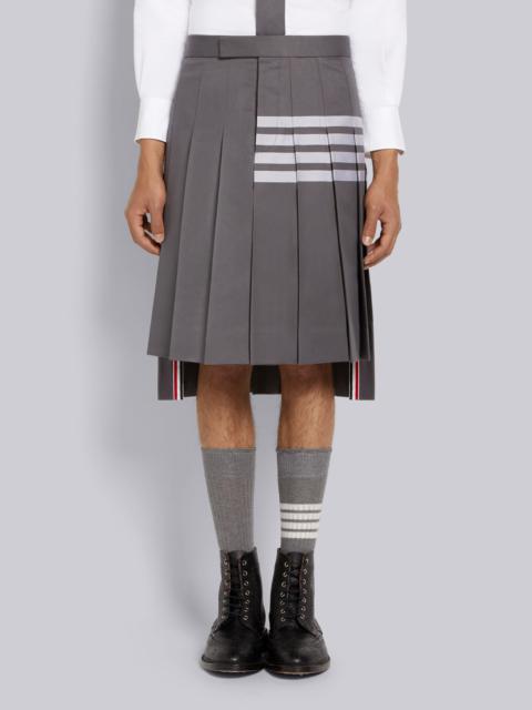 Thom Browne Medium Grey Hairline Madras Check Backstrap Pleated Knee Length Skirt