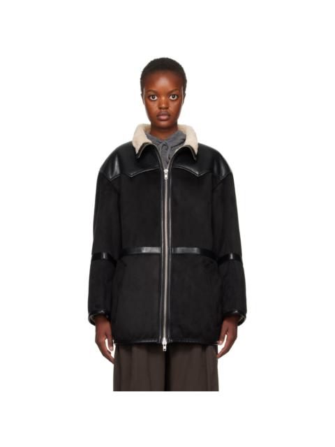 OPEN YY Brown Paneled Faux-Shearling Jacket | REVERSIBLE
