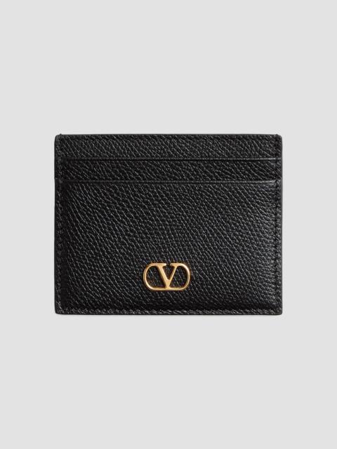 Valentino Women's VLogo Signature Grainy Calfskin Card Holder - Black