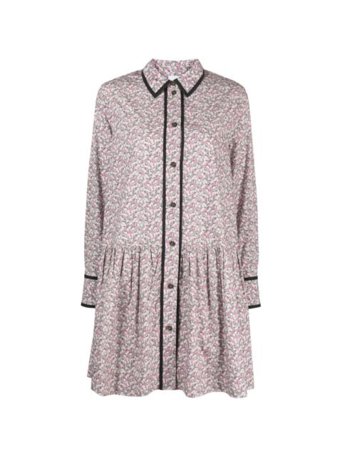GANNI floral-print organic cotton minidress