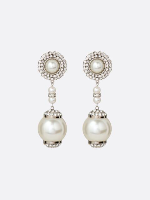 Alessandra Rich PEARL AND CRYSTAL EARRINGS WITH PENDANT