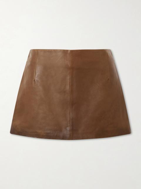 NOUR HAMMOUR Avery Leather Mini Skirt