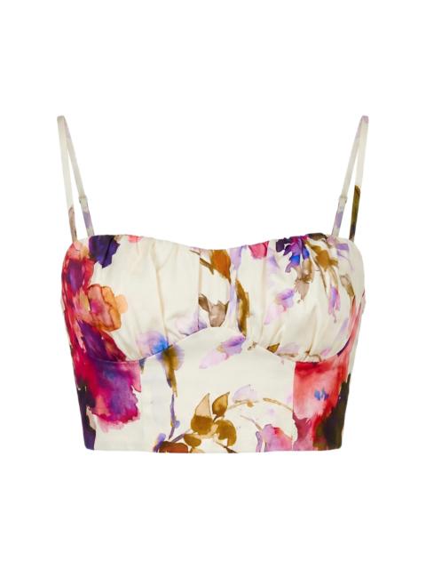 NICHOLAS Women's Yulia Floral Bustier Crop Top - Watercolor Flora