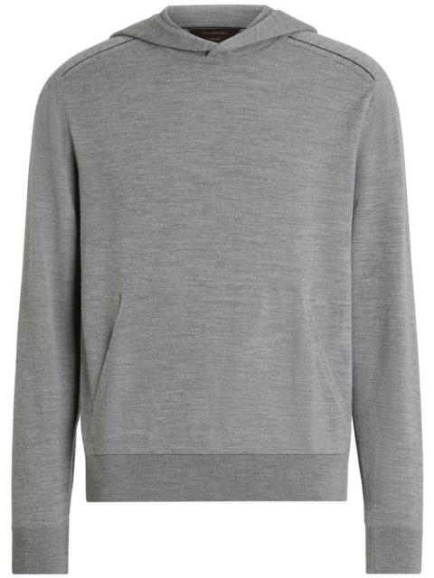 ZEGNA mÃ©lange-effect wool hoodie