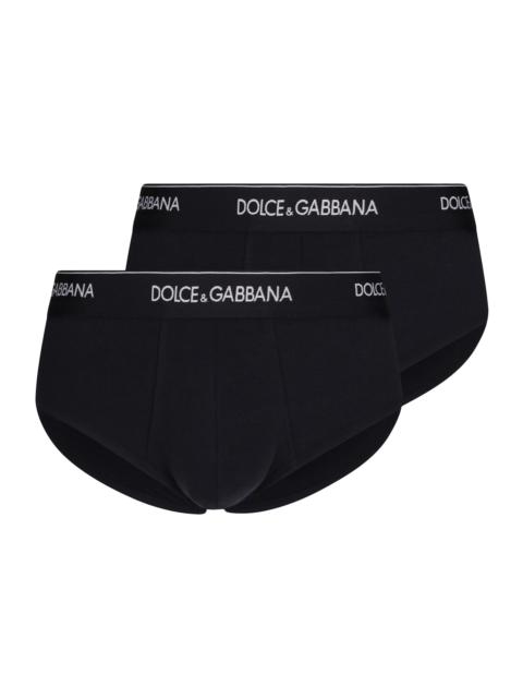 Dolce & Gabbana Men's 2-Pack Brando Briefs Set - Black