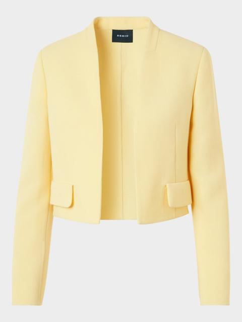 AKRIS Helena Wool Crepe Open-Front Short Jacket