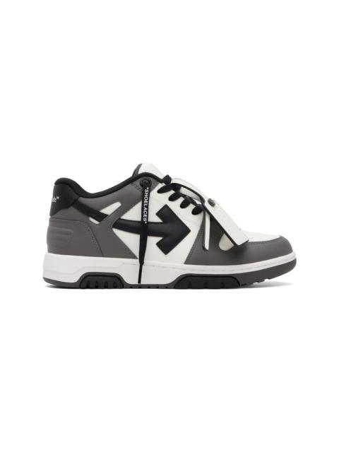 Off-White White & Gray Out Of Office Calf Leather Sneakers