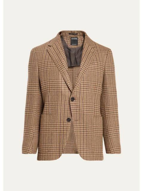 ZEGNA Men's Cashmere Glen Plaid Single-Breasted Sport Coat
