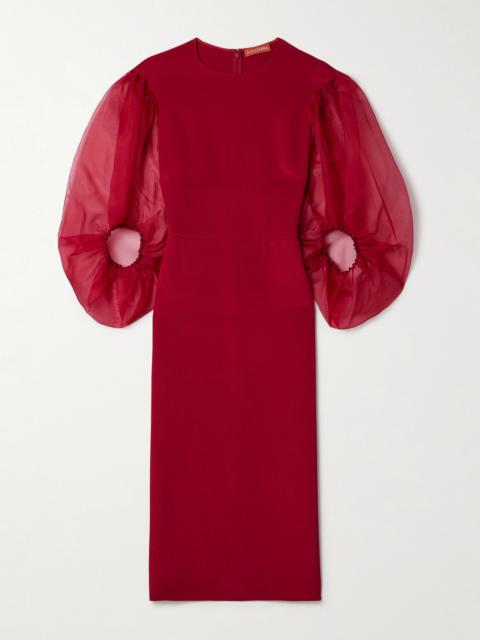 Altuzarra Danielle Silk-cady And Organza Midi Dress