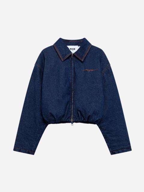 MSGM Denim bomber jacket