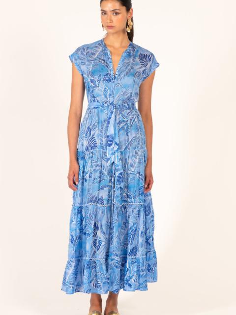 Poupette St Barth Long Dress Kora - Blue Calathea