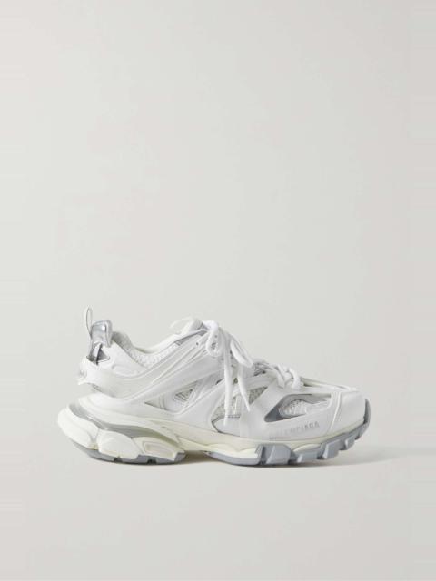 BALENCIAGA Track leather-trimmed mesh and rubber sneakers