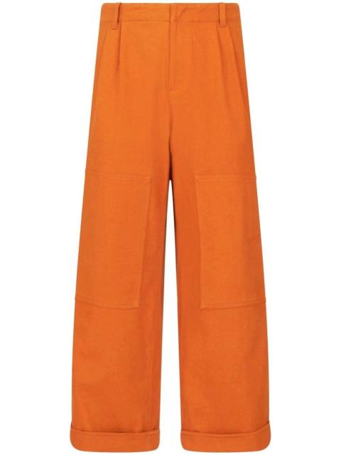 wide-leg long-length trousers